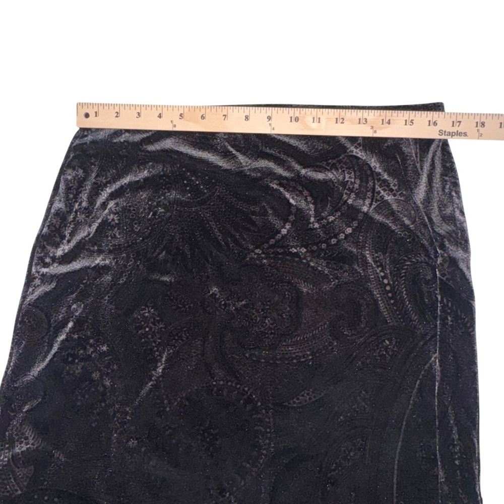 Kathy Lee Collection vintage long black velvet maxi skirt whimsigoth Y2K large - Picture 4 of 7